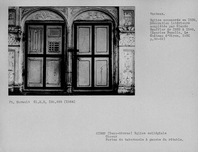 Porte de tabernacle à gauche de l'autel du choeur, ensemble face des vantaux