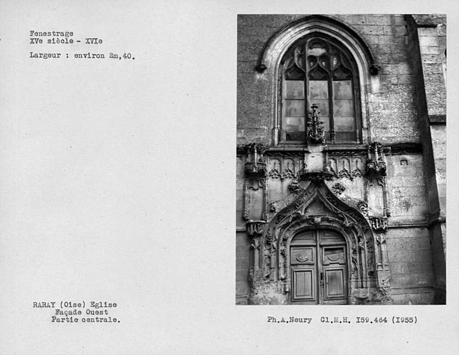 Fenestrage et vantaux de la façade ouest, partie centrale