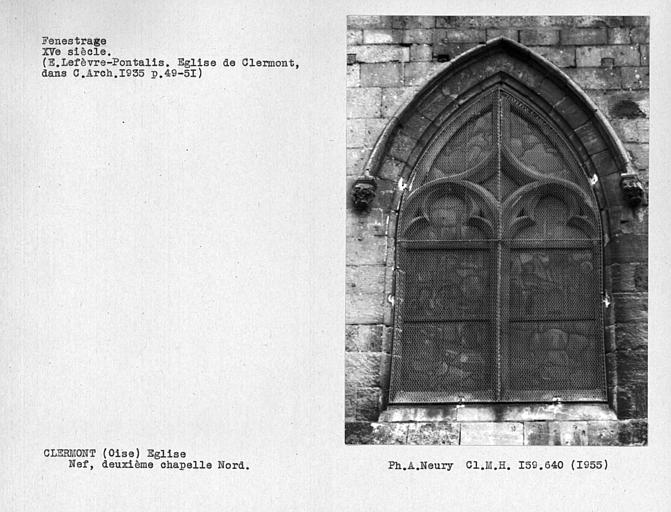 Fenestrage de la deuxième chapelle nord de la nef, troisième travée de l'église