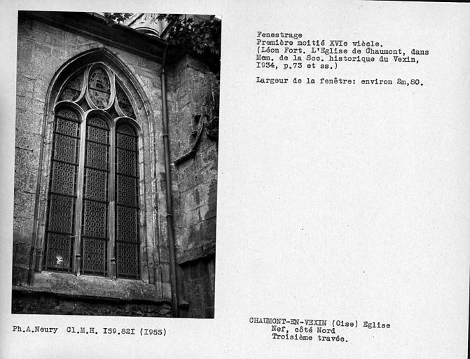 Fenestrage de la troisième travée nord de la nef
