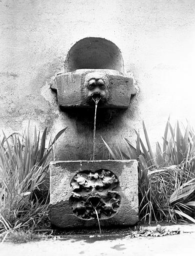 Petit jardin : fontaine sculptée