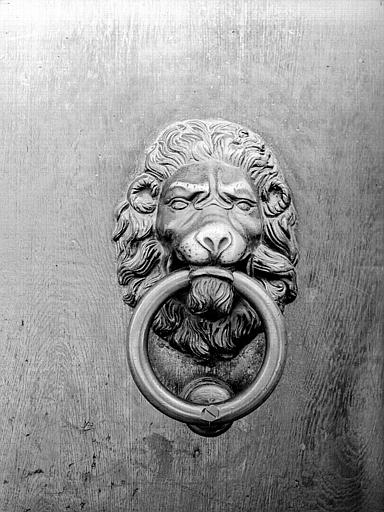 Marteau de porte : lion