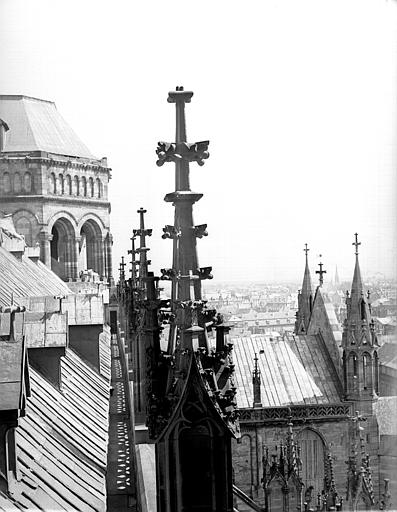 Tour carré et bras sud du transept , vus du toit de la nef