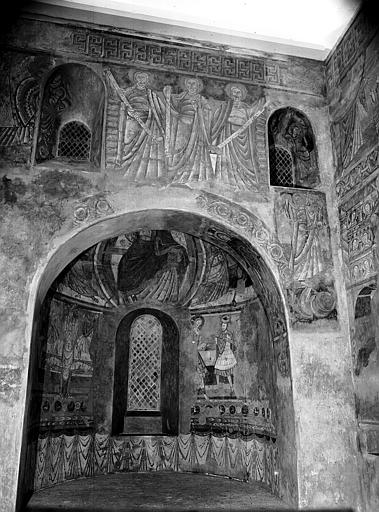 Relevés de fresques de l’église Saint-Martin de Vicq, Nohant-Vicq : choeur, mur est et cul-de-four