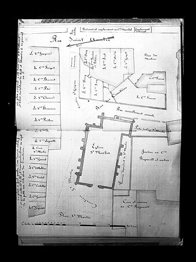 Essai sur l'histoire de la ville de Langres : plan de Langres, église Saint-Martien et ?