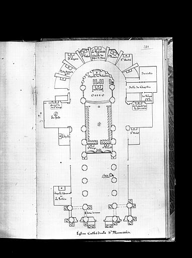 Essai sur l'histoire de la ville de Langres : plan de la cathédrale Saint-Mammes