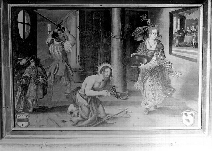 Tableau et son cadre : la Décollation de saint Jean-Baptiste