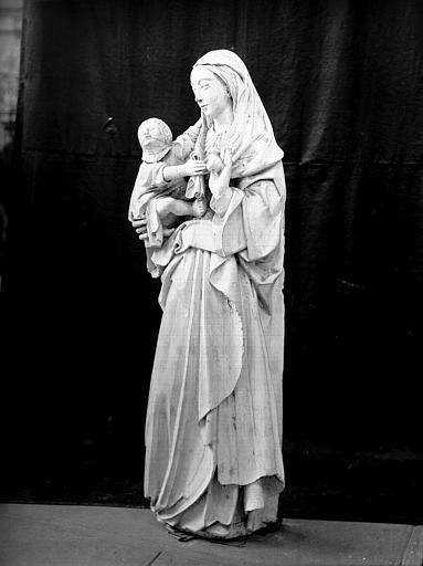Statue, Vierge à l'Enfant, état avant restauration
