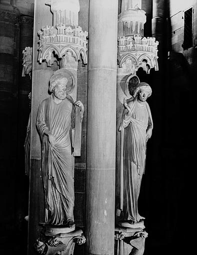 Croisillon sud, pilier des Anges, évangélistes, saint Jean, saint Luc