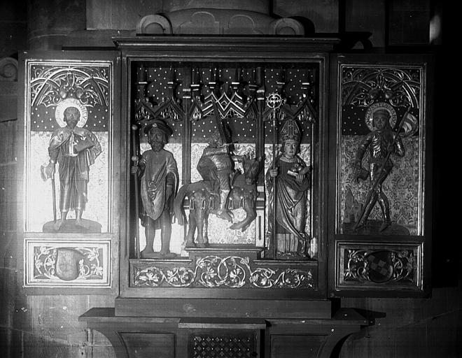 Retable de Dangolsheim, bois peint et sculpté, vue d'ensemble ouvert