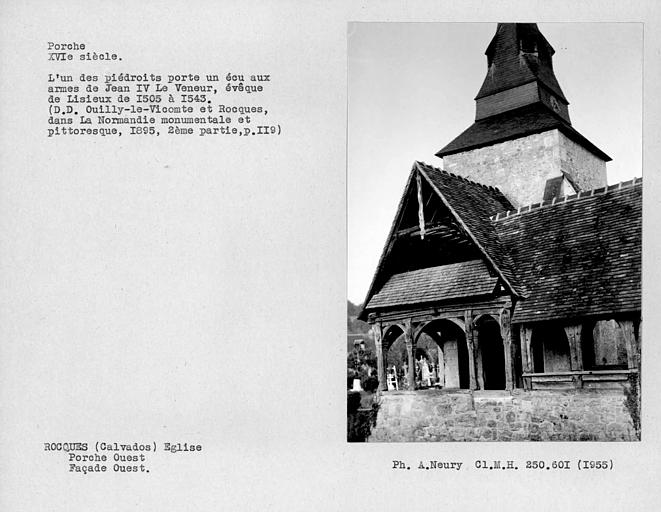 Eglise à pans de bois ; Détail de la façade ouest du porche ouest