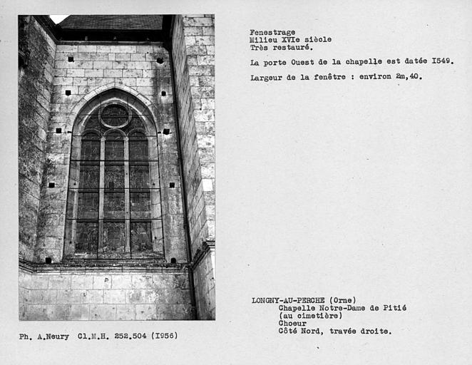 Fenestrage restauré du choeur, côté nord de la travée droite