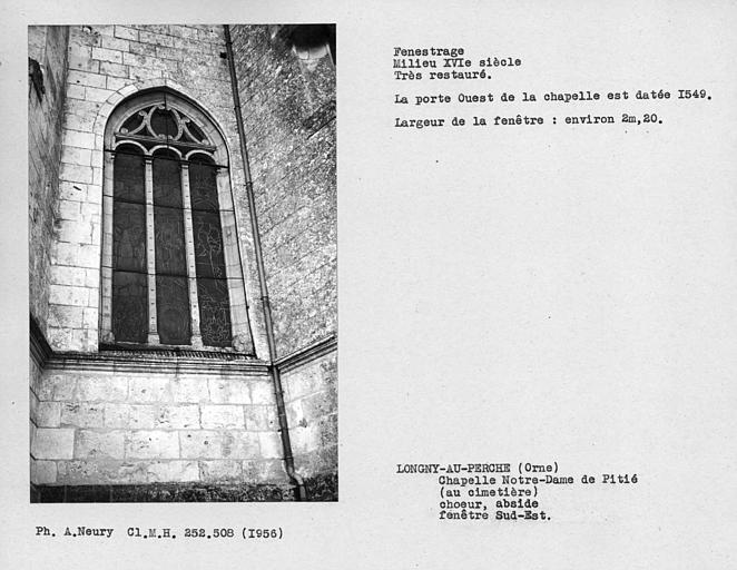 Fenestrage sud-est restauré de l'abside du choeur