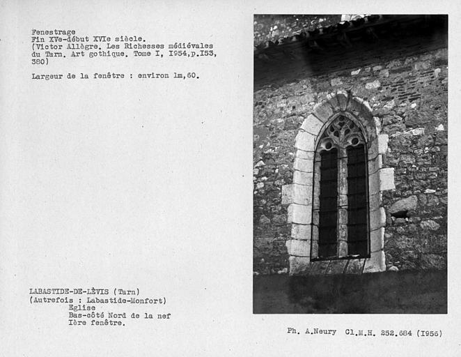 Fenestrage nord de la nef, première fenêtre du bas-côté