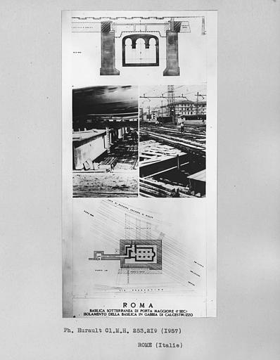 Panneau d'exposition du Congrès International des Architectes des Monuments Historiques, restauration de la Basilique