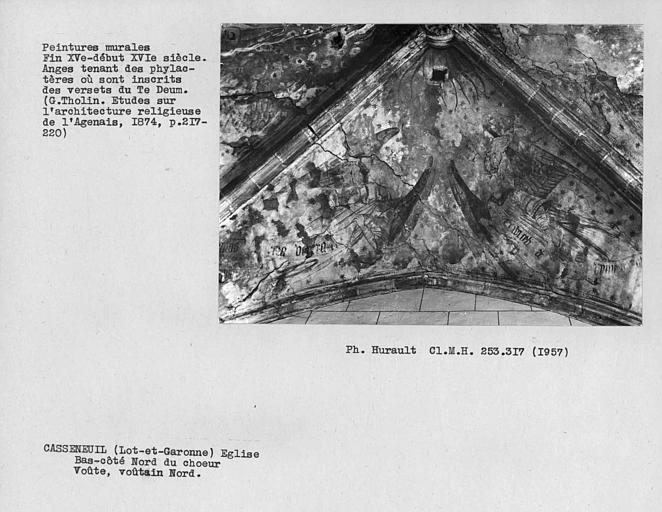 Voûtain nord de la voûte du bas-côté nord du choeur : 2 anges