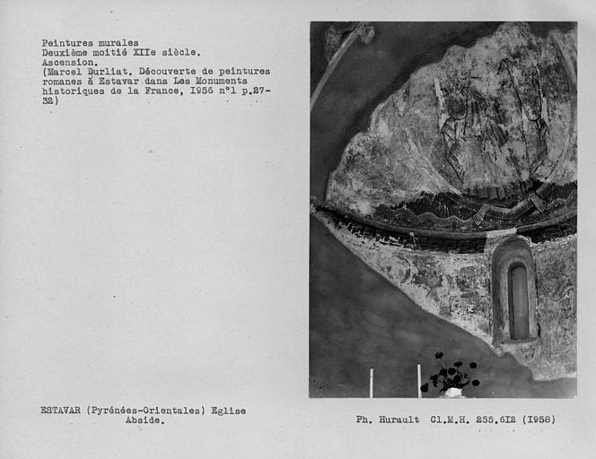Moitié nord des peintures murales de l'abside du choeur : Ascension