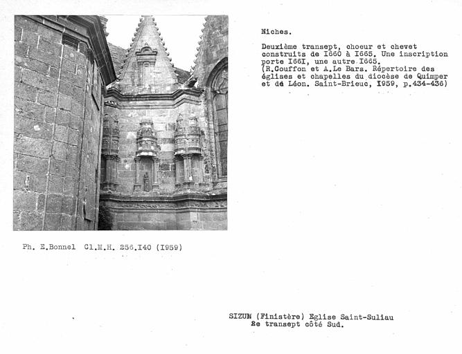 Deuxième transept, côté sud du chevet, niches sur la façade