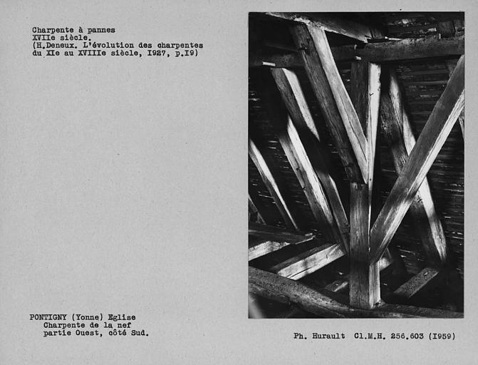 Charpente à pannes de la nef, côté sud de la partie ouest