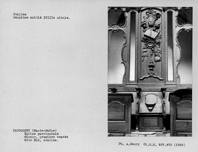 Centre des stalles et clôture de choeur, côté sud du choeur