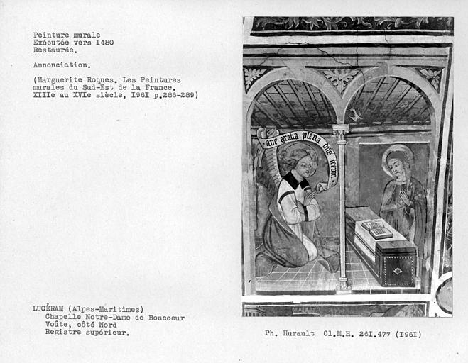 Registre supérieur du côté nord de la voûte du choeur, Annonciation