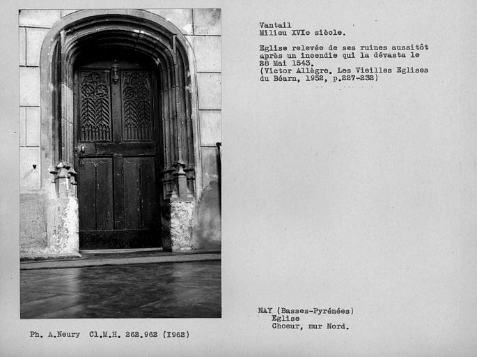 Ensemble des vantaux de porte du mur nord du choeur
