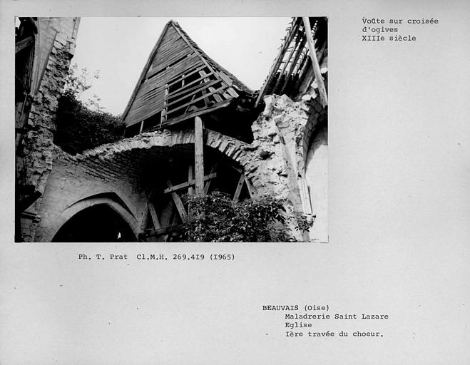 Première travée du choeur, vue de la voûte prise du croisillon sud du transept