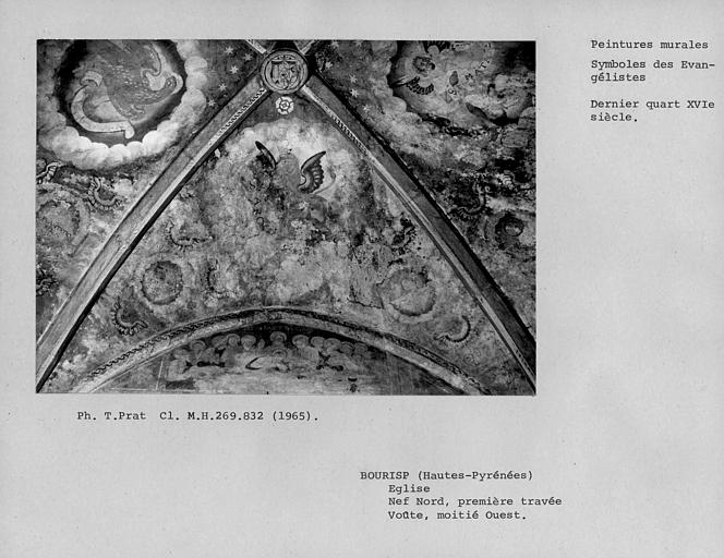 Peintures des voûtes de la première travée du bas-côté nord, voûtain ouest