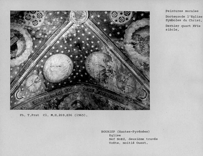 Peintures des voûtes de la deuxième travée du bas-côté nord, voûtain ouest