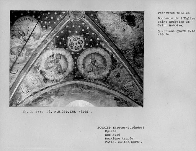 Peintures des voûtes de la deuxième travée du bas-côté nord, voûtain nord