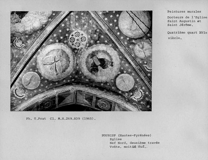 Peintures des voûtes de la deuxième travée du bas-côté nord, voûtain sud