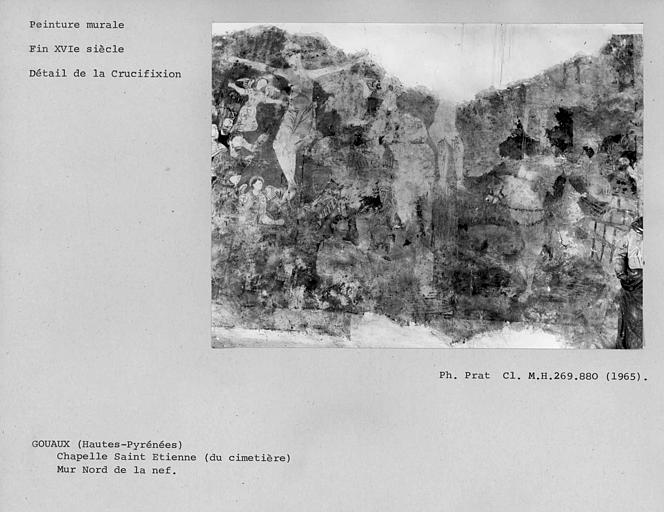 Peinture du mur nord de la nef : Déposition de Croix, partie à droite de la Croix