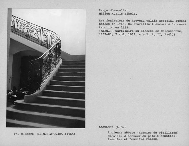 Rampe de l'escalier d'honneur, première et deuxième volées