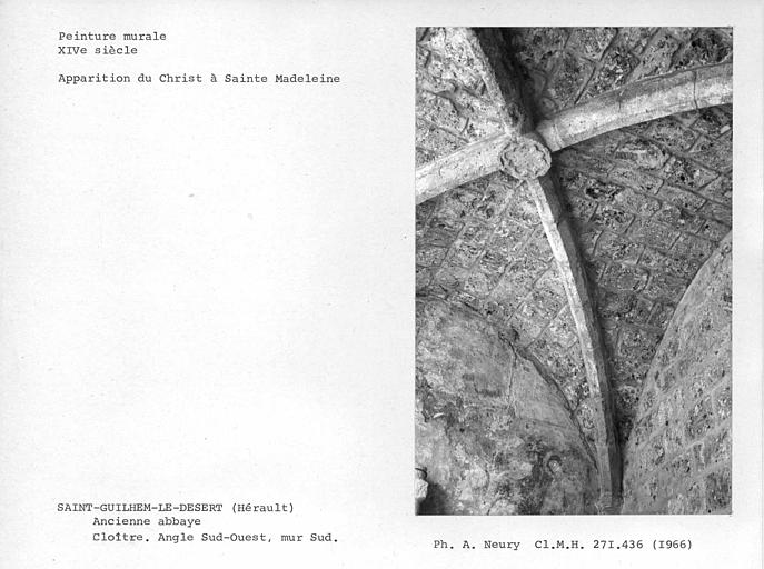 Partie nord-ouest de la voûte de la travée nord-ouest du cloître