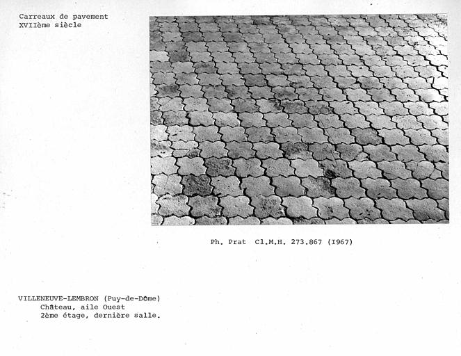 Carrelage de la dernière salle de l'aile ouest du deuxième étage