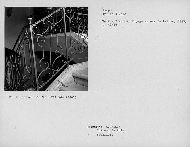 Rampe en fer forgé de l'escalier monumental