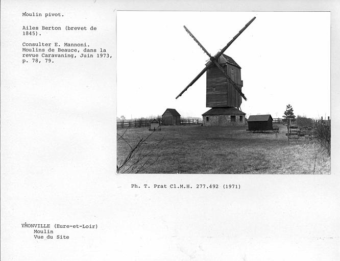 Face arrière, vue d'ensemble du moulin