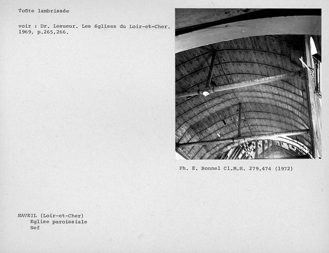 Charpente lambrissée de la nef