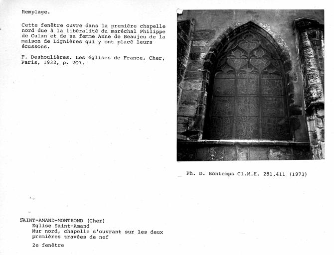 Fenestrage nord de la chapelle s'ouvrant dans les deux premières travées de nef