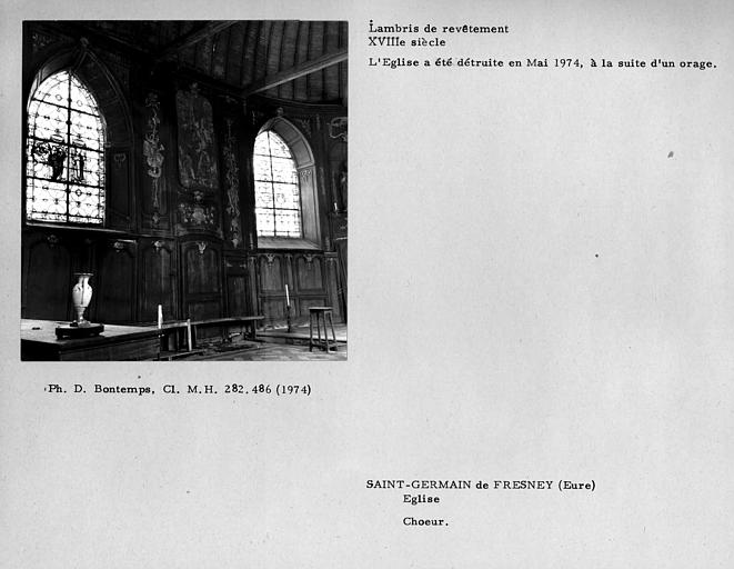 Lambris de revêtement du côté nord du choeur