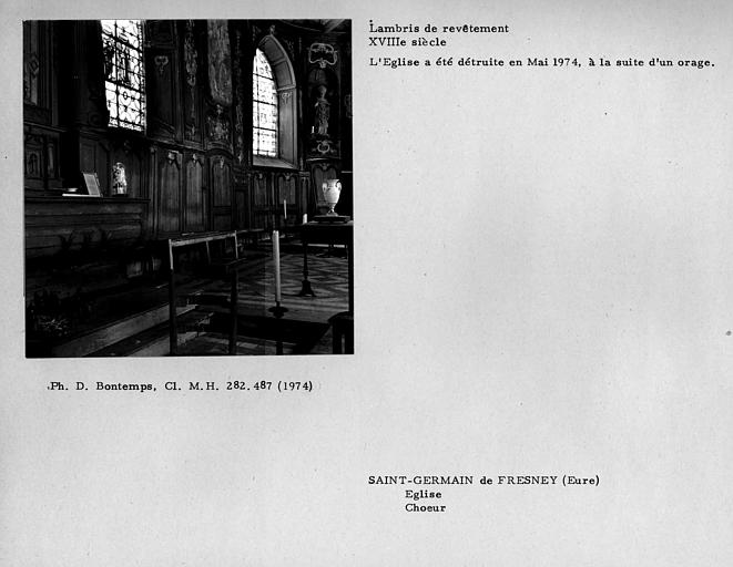 Lambris de revêtement du côté nord du choeur