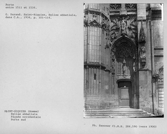 Eglise abbatiale. Porte sud de la façade occidentale