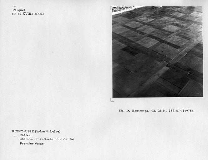 Parquet de l'antichambre et de la chambre du roi au premier étage