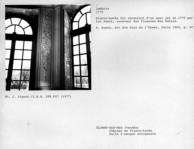 Lambris de la salle à manger polygonale