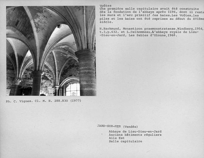 Voûte de la salle capitulaire, aile orientale