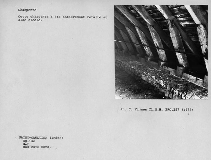 Charpente du bas-côté nord, remaniée au XIXe siècle