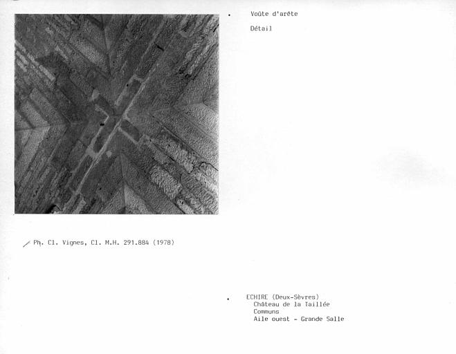 Voûte de la grande salle de l'aile ouest des communs