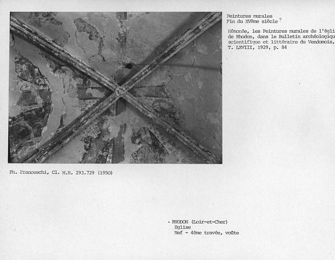 Peinture murale sur la voûte de la quatrième travée de la nef