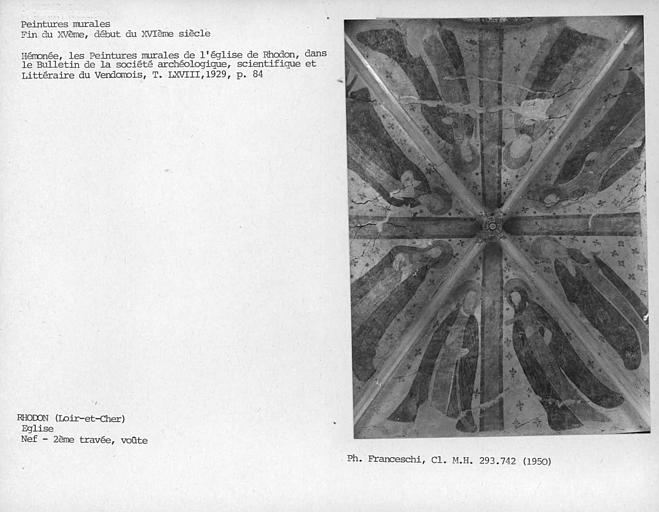 Peinture murale, voûte de la deuxième travée de la nef