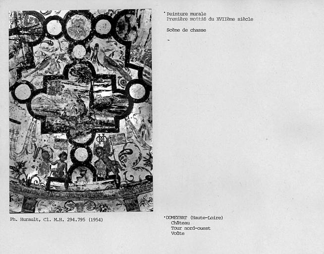 Tour nord-ouest. Scène de chasse peinte sur la voûte